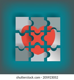 Broken puzzle heart 