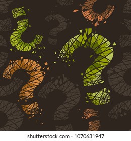 Broken question mark seamless pattern