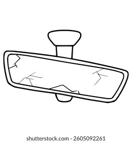 broken rear view illustration hand drawn outline vector