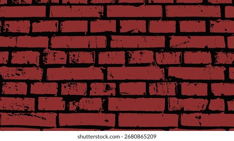 Ein gebrochener roter Backsteinhintergrund. Grungy rot und schwarz Backstein Oberfläche Hintergrund.