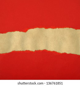 Broken Red Cardboard Texture Paper, Vector Illustration