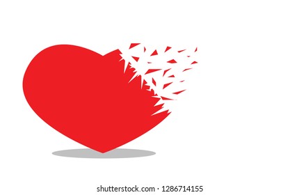 Broken red heart