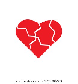 Broken red heart. Buried heart.