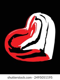 Broken red heart isolated shape. Mosaic love symbol. red and white broken heart.