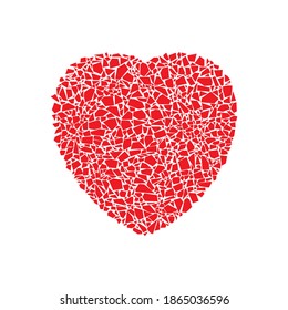 Corazón rojo roto. Ilustración vectorial de estilo plano aislada en fondo blanco.