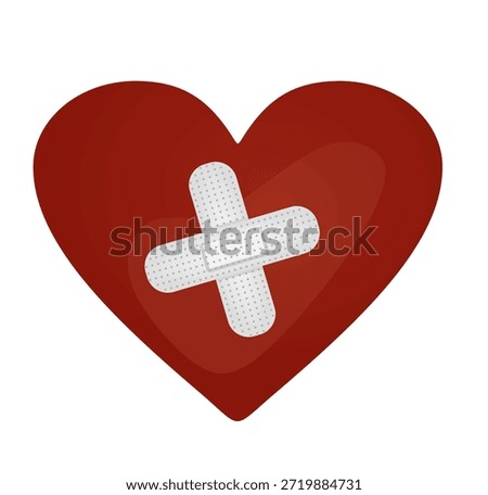 Broken red heart. vector illustration