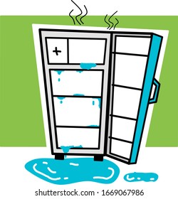 Broken refrigerator needs repair immediately