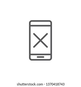 Broken, reset, smartphone vector icon. Element of phone for mobile concept and web apps illustration. Thin line icon for website design and development. Vector icon