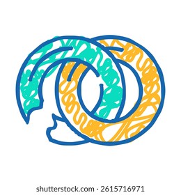 broken ring doodle icon sketch vector. broken ring sign. isolated symbol illustration