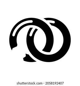 broken ring glyph icon vector. broken ring sign. isolated contour symbol black illustration