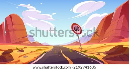 Similar – Image, Stock Photo Deserted highway that disappear in the horizon, Southern California