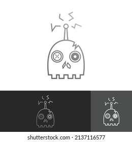 Broken robot logo perfect for branding visual identity and business