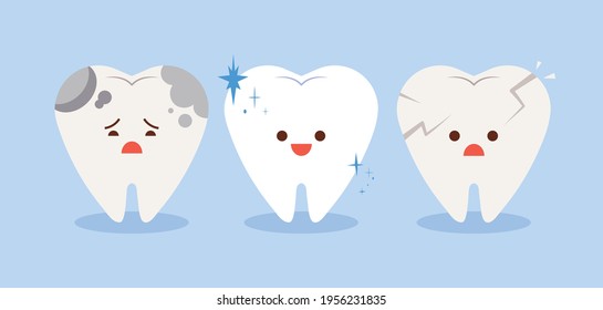 Broken Rotten Teeth Healthy White Teeth Stock Vector (Royalty Free ...