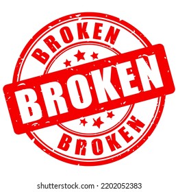 Broken rubber grunge stamp isolated on white background, vector clip art