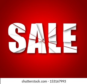 Broken sale background  with shadow