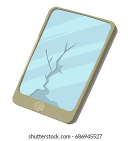Broken screen icon. cartoon illustration of broken screen vector icon for web
