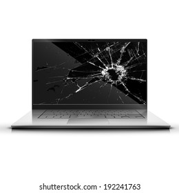 Broken Screen Of A Laptop, Vector