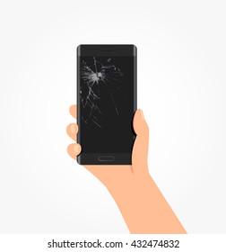 Broken Screen Phone Vector Illustration