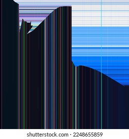 Broken screen of smart tv, vector crashed monitor screen.