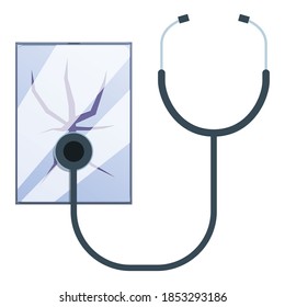 Broken screen tablet repair icon. Cartoon of broken screen tablet repair vector icon for web design isolated on white background