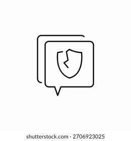 Vector de signo de icono de mensaje de seguridad roto