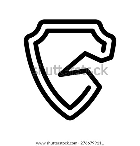 Broken Security Shield Vulnerability Sign