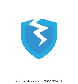 Broken Shield Icon Design Vector Illustration