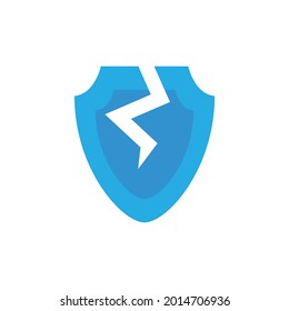 Broken Shield Icon Design Vector Illustration