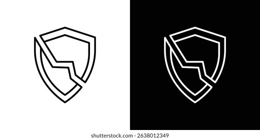 Broken shield icon Graphic vector set for ui design