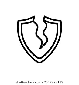 Conjunto de signos de logotipo de escudo roto contorno de Vector