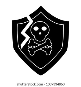 broken shield protection security data digital