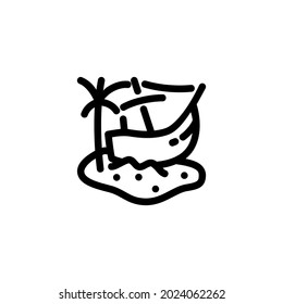 Logotipo de icono de Monolina de Barco Roto para diseño gráfico