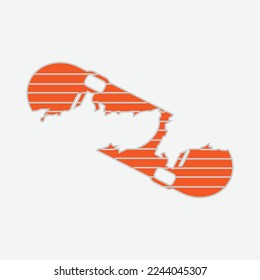 Broken skateboard concept art vector.