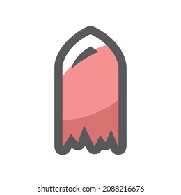 Broken ski board Vector icon Cartoon illustration