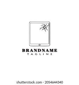 broken smart phone logo cartoon icon design template black modern isolated vector cute