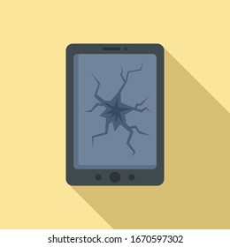 Broken smartphone display icon. Flat illustration of broken smartphone display vector icon for web design