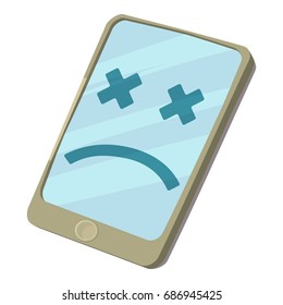 Broken smartphone icon. cartoon illustration of broken smatphone vector icon for web