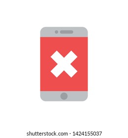 broken smartphone icon. flat design stayle