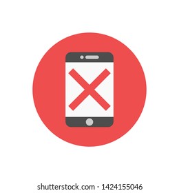 broken smartphone icon. flat design stayle