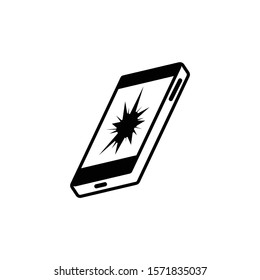Broken smartphone icon in trendy flat style isolated on white background. Symbol for your web site design, logo, app, UI. Vector illustration, EPS