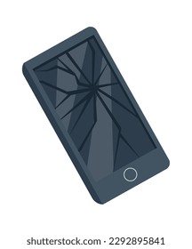 Ilustración de smartphone rota Elemento de dispositivo electrónico. Ilustración del vector