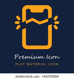 Broken Smartphone premium material ui ux isolated vector icon in navy blue and orange colors