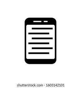 Broken smartphone screen icon in black flat design on white background, Mobile phone display repair outline vector icon, Symbol, logo illustration