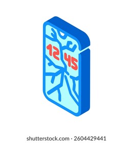 broken smartphone screen isometric icon vector. broken smartphone screen sign. isolated symbol illustration