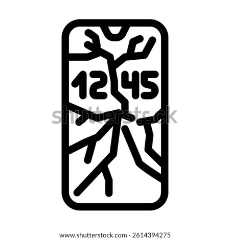broken smartphone screen line icon vector. broken smartphone screen sign. isolated contour symbol black illustration