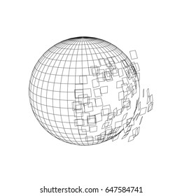 broken sphere design illustration