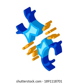 Broken Spine Icon Vector. Isometric Broken Spine sign. color isolated symbol illustration