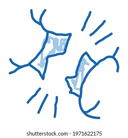 Broken Spine sketch icon vector. Hand drawn blue doodle line art Broken Spine sign. isolated symbol illustration