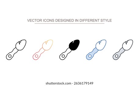 Diseño de icono de cuchara rota con fondo blanco