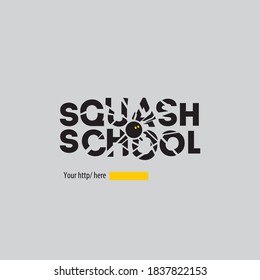 Broken squash school logo template